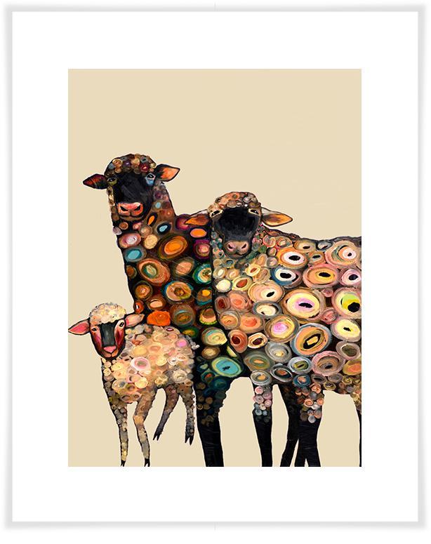 Sheep on Cream - Paper Giclée Print