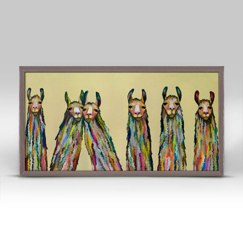 Six Lively Llamas Mini Print 10"x5"