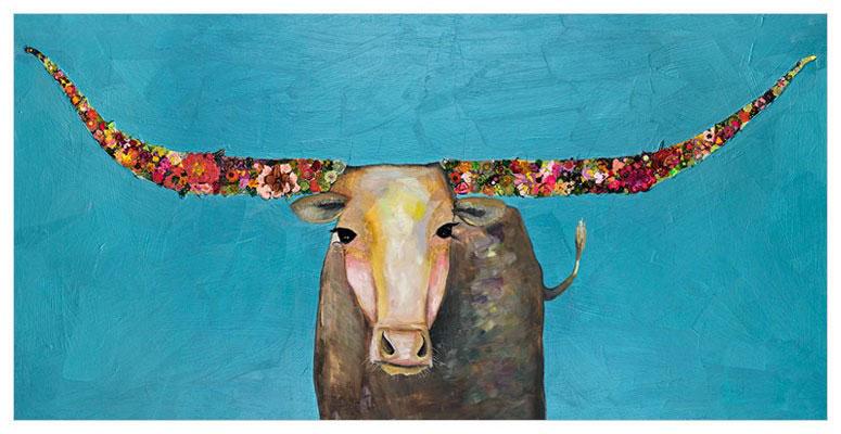 Swinging Tail Longhorn - Canvas Giclée Print