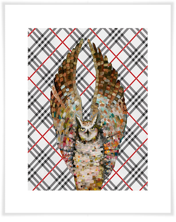 Owl Ballet Tartan - Paper Giclée Print