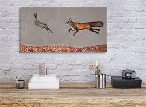 The Chase in Gray - Canvas Giclée Print