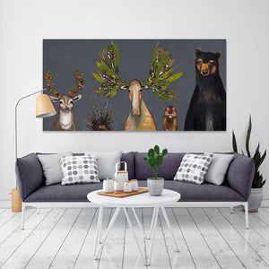 The Forest Five Charcoal - Canvas Giclée Print