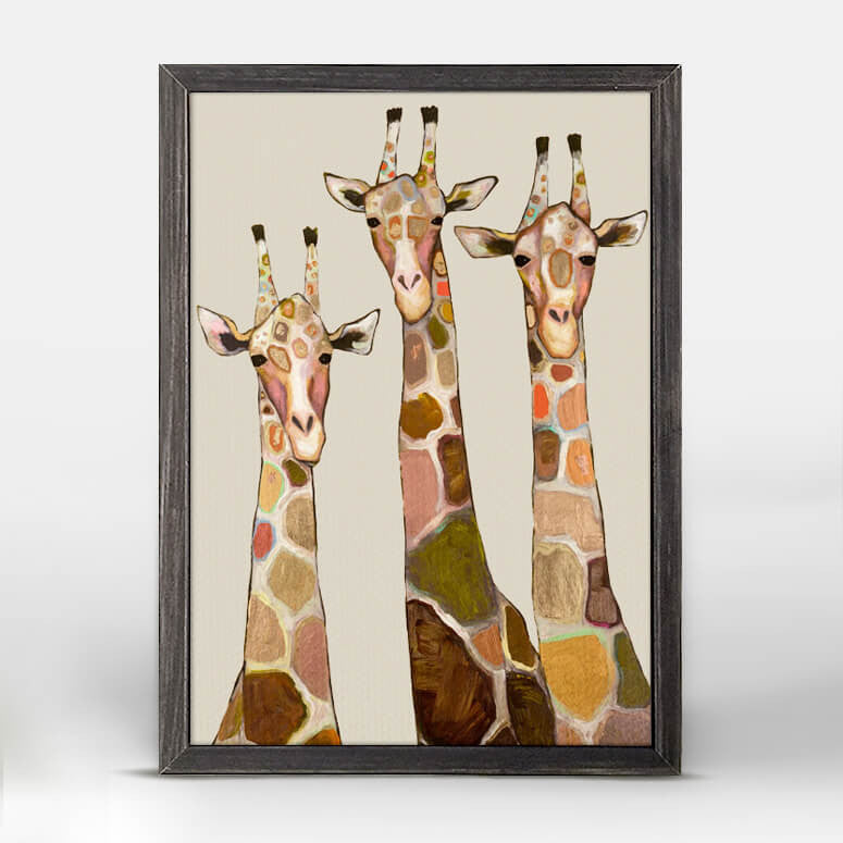 Three Giraffes on Cream Mini Print 5"x7"