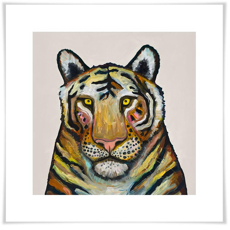 Tiger on Cream - Paper Giclée Print