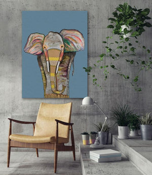 Trendy Trunk on Blue - Canvas Giclée Print