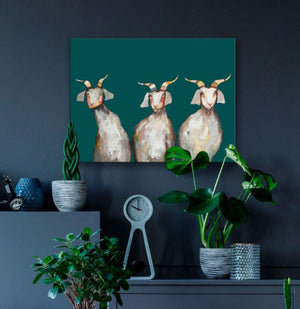 Trio of Goats - Canvas Giclée Print