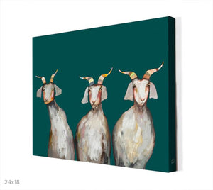 Trio of Goats - Canvas Giclée Print