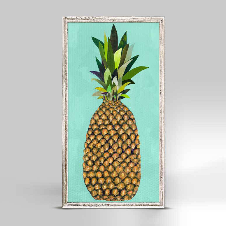Tropical Pineapple - Aqua Mini Print 5"x10"
