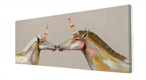 Unicorns in Champagne - Canvas Giclée Print