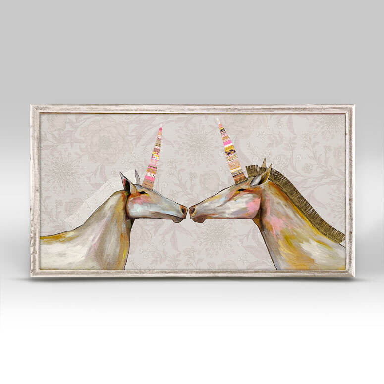 Unicorns with Patterned Horns - Floral Mini Print 10"x5"