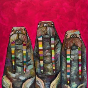 Walrus Trio - Canvas Giclée Print