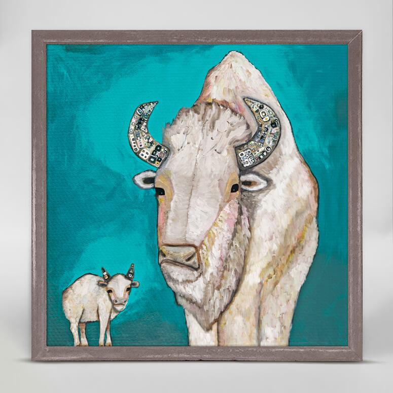 White Buffalo Calf Mini Print 6"x6"