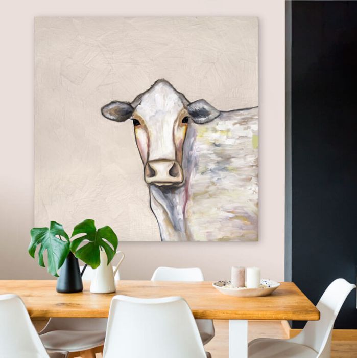 White Cow - Canvas Giclée Print