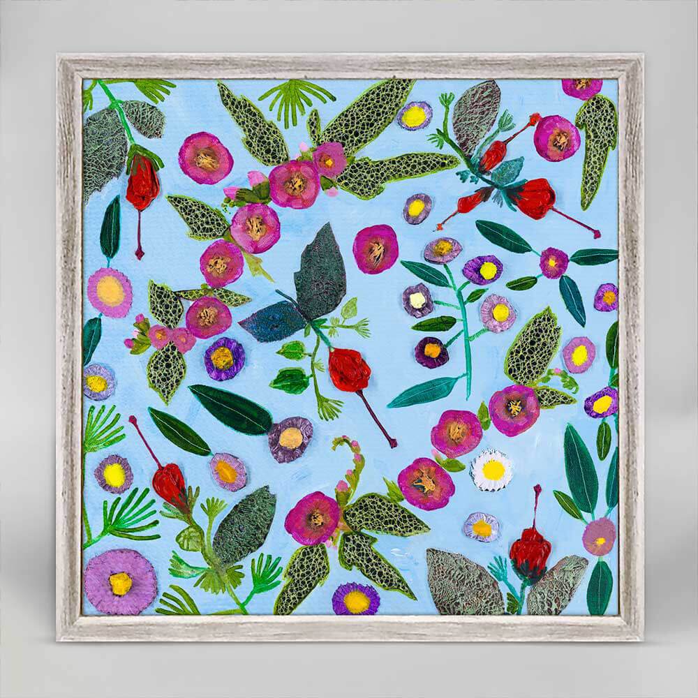 Wildflowers - Asters, Red Turk's Cap & Pink Mallow Mini Print 6"x6"