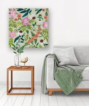 Wildflowers - Evening Primrose & Coneflowers - Canvas Giclée Print
