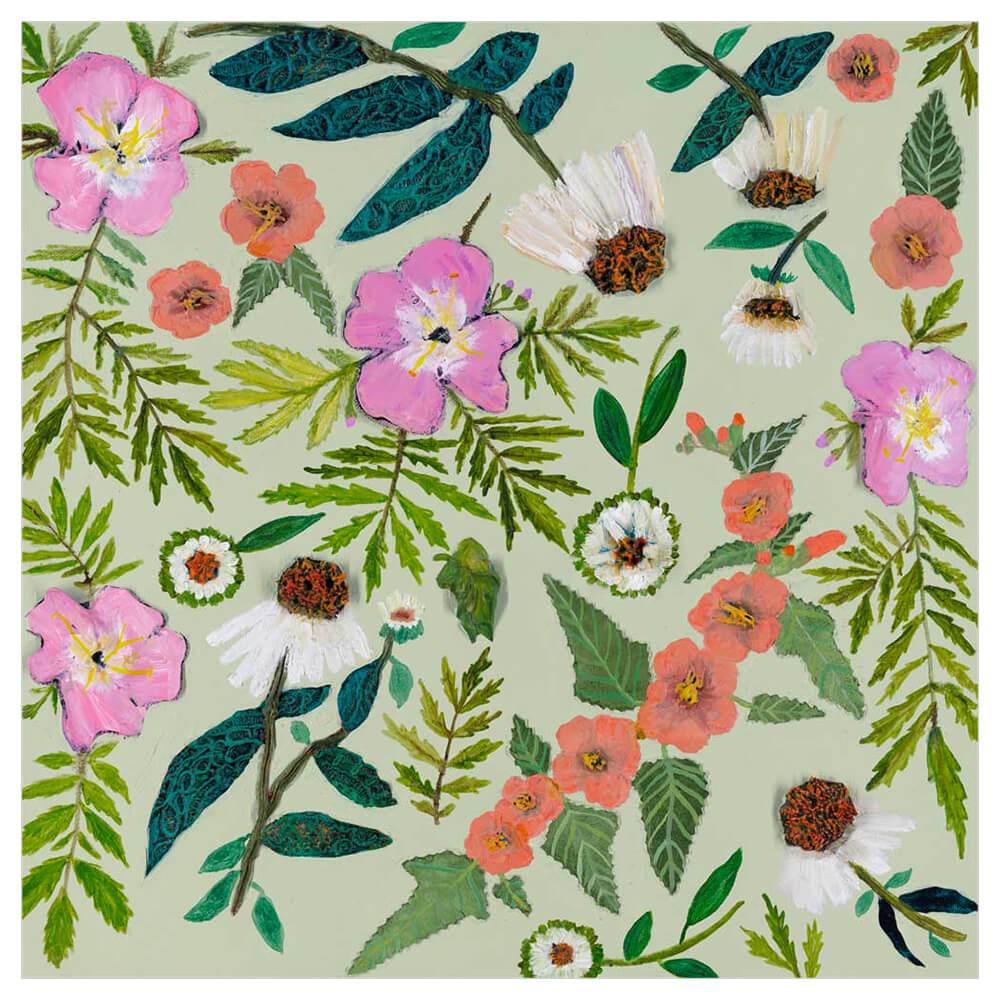 Wildflowers - Evening Primrose & Coneflowers - Canvas Giclée Print
