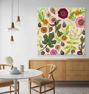 Wildflowers - Figs, Sage & Flame Vine - Canvas Giclée Print