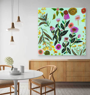Wildflowers - Milkweed & Coneflowers - Canvas Giclée Print