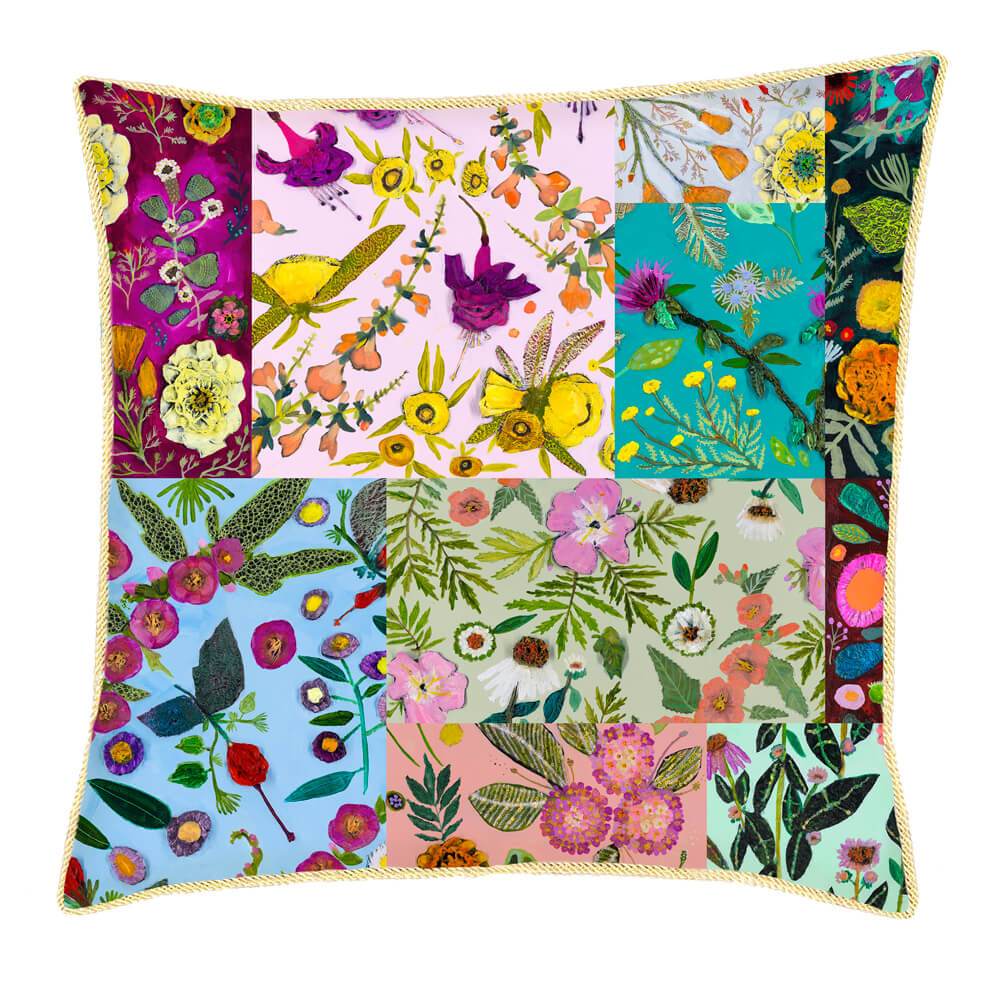 Wildflowers Patchwork Pillow