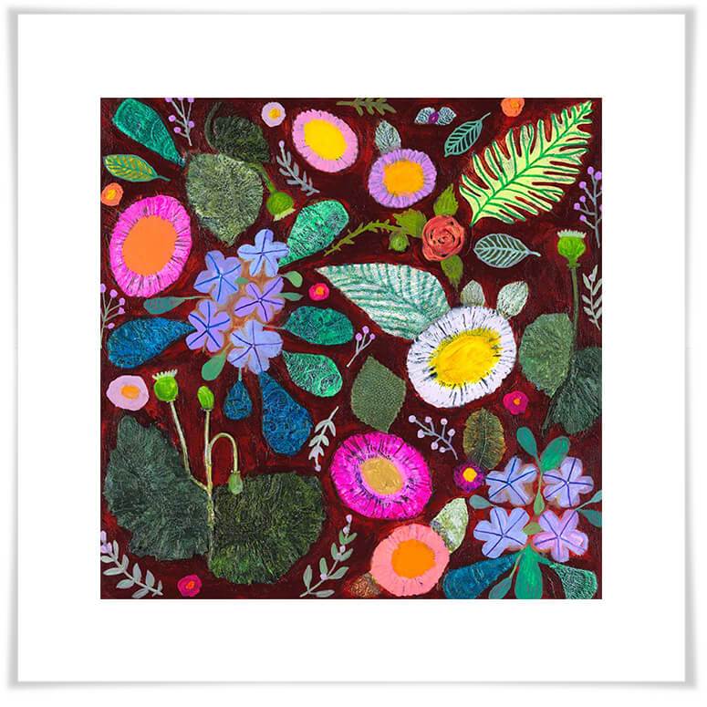 Wildflowers - Poppy Pods & Plumbago - Paper Giclée Print