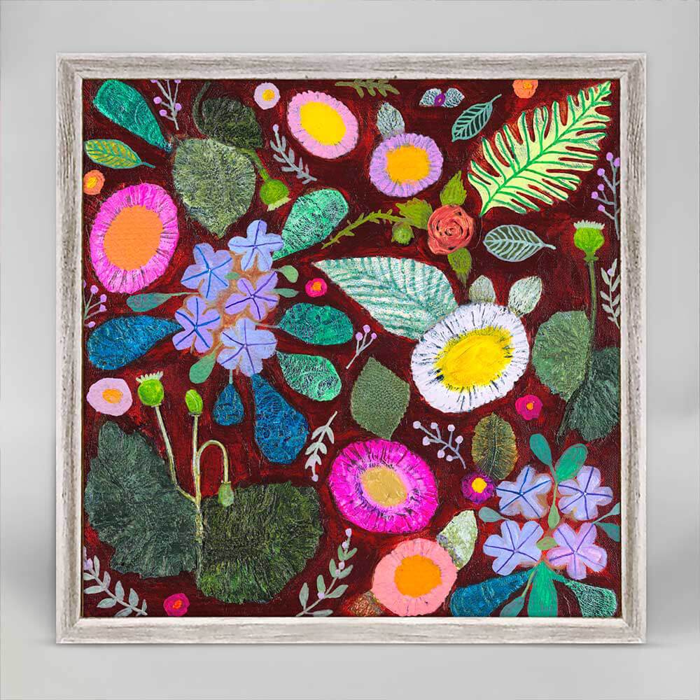 Wildflowers - Poppy Pods & Plumbago Mini Print 6"x6"