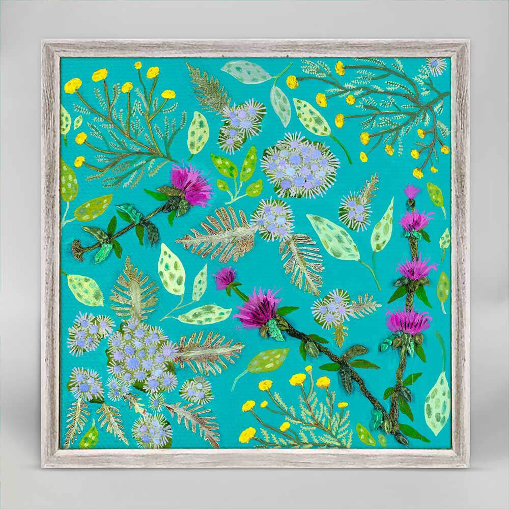 Wildflowers - Santolina, Mist Flower & Bee Balm Mini Print 6"x6"