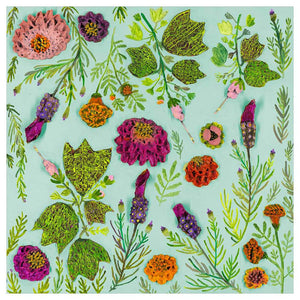 Wildflowers - Spanish Lavender & Pink Turk's Cap - Blue - Canvas Giclée Print