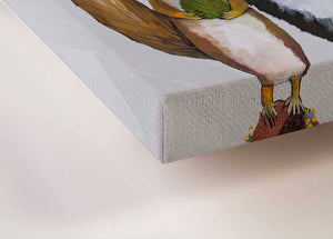 Woodland Crew on Soft Pewter - Close Up - Canvas Giclée Print
